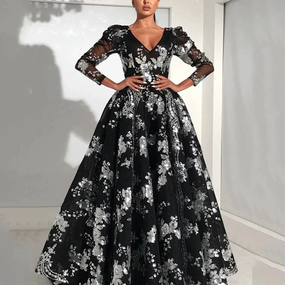 ZARA New Spring Long Sleeve Sequin Tassel Sexy Maxi Dress
